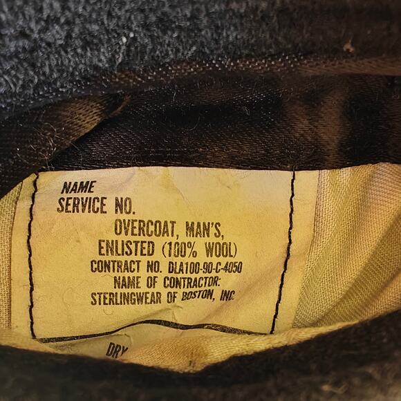 Vintage 1988 U.S. Navy Sterlingwear Pea Coat 100% Wool – Size 40R Authentic - Picture 5 of 5